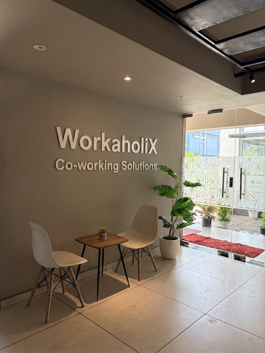 Bright minimalist corporate workspace interior
